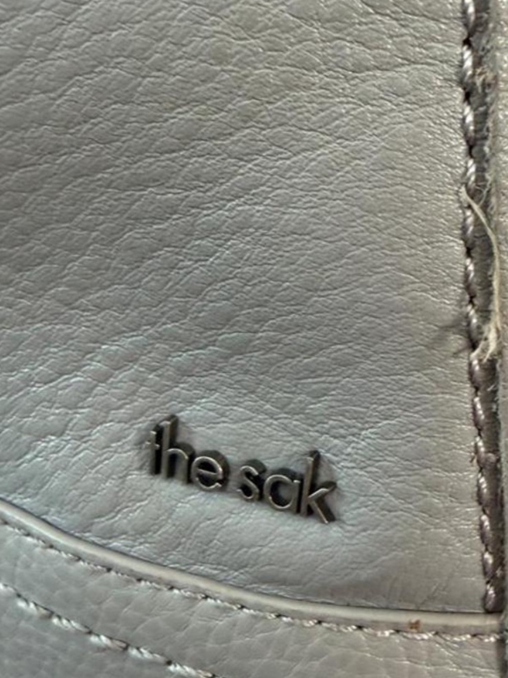 The Sak Grey Leather Crossbody Bag Chevron Strap - Picture 4 of 9